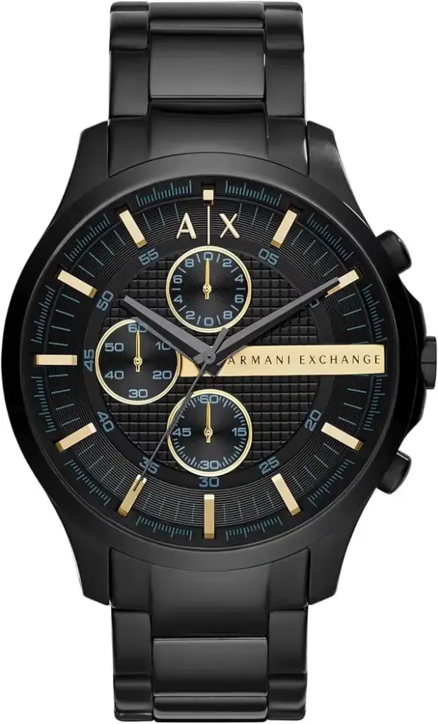 Brand: Armani Exchange Armani Exchange Mens Hampton Stainless Steel Chronograph Watch - AX2164 (Black_Free Size)