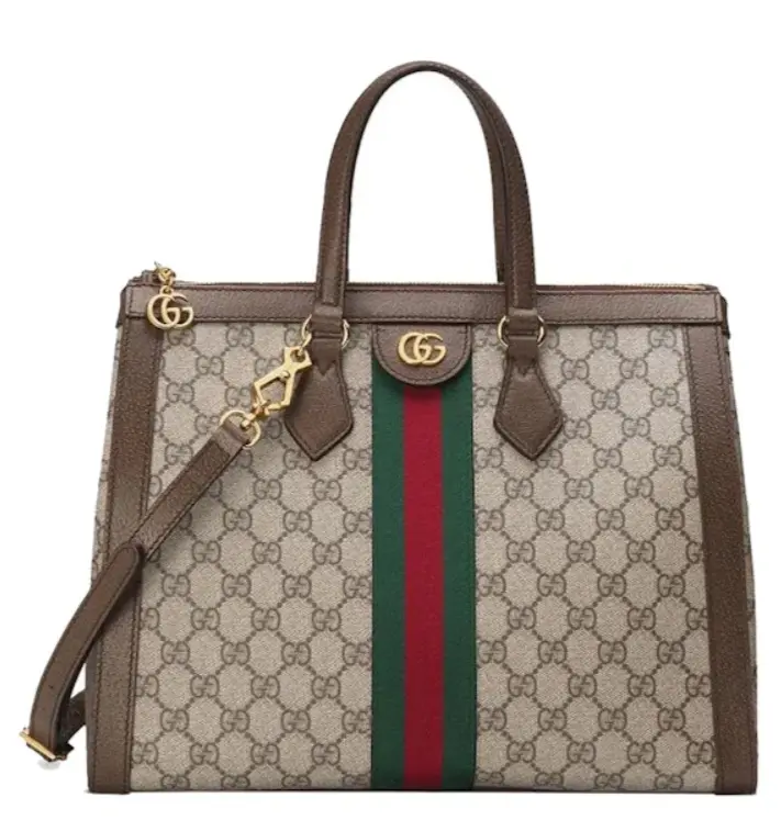 Gucci Ophidia Gg Top Handle Bag Medium Beige/Ebony