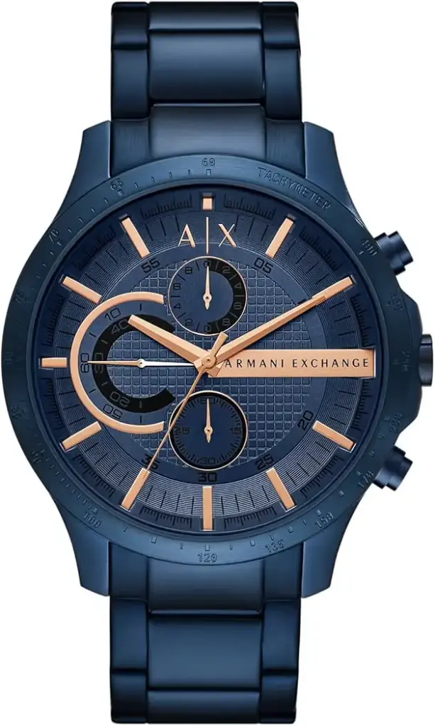 Armani Exchange Analog Blue Dial and Band Men's Stainless Steel Watch-AX2430